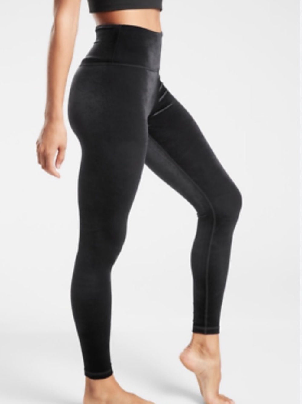 Athleta Black Elation Ultra High Rise Velvet Tight XS